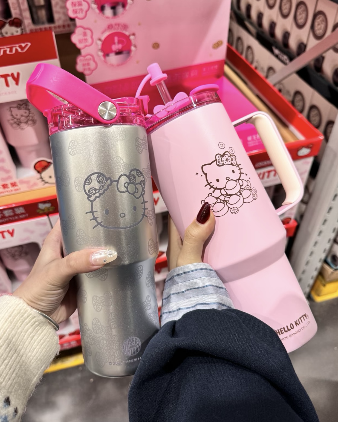<海外限定正版授權>HELLO KITTY 運動保溫保冷杯套裝 水杯 環保杯 組合