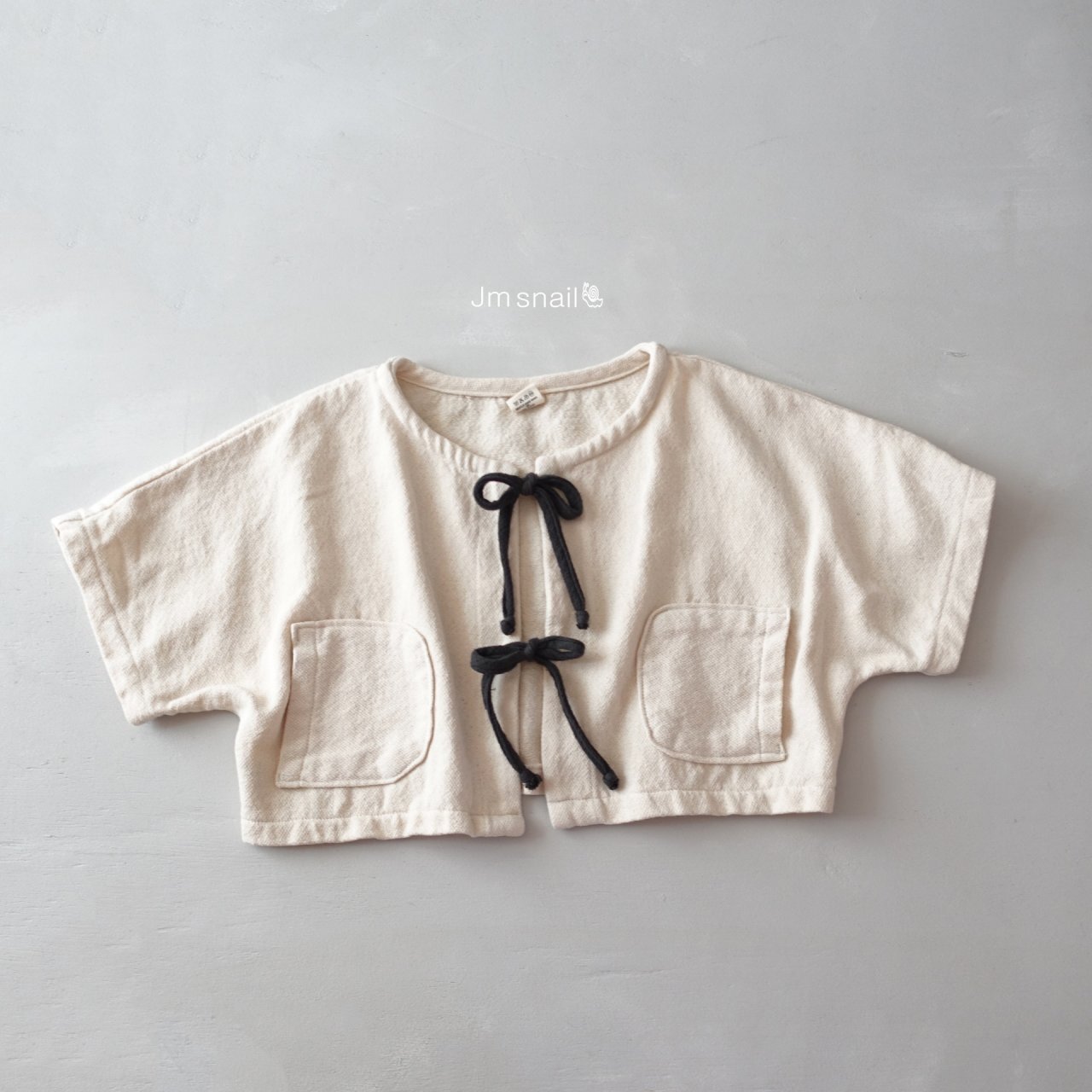 午後奶油綁帶開襟衫