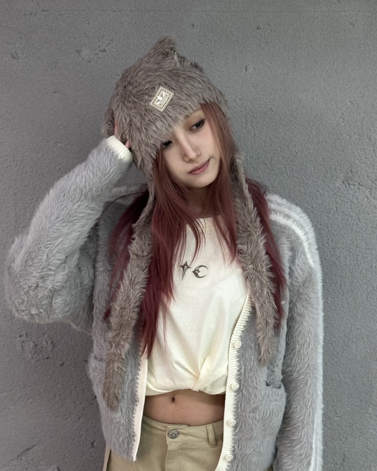 ADIDAS ORIGINALS 貓耳帽 毛帽 拉耳帽 仿馬海毛 毛絨絨 保暖 禦寒 奶茶 KH0285 淺猩紅 KH0286 / 調貨