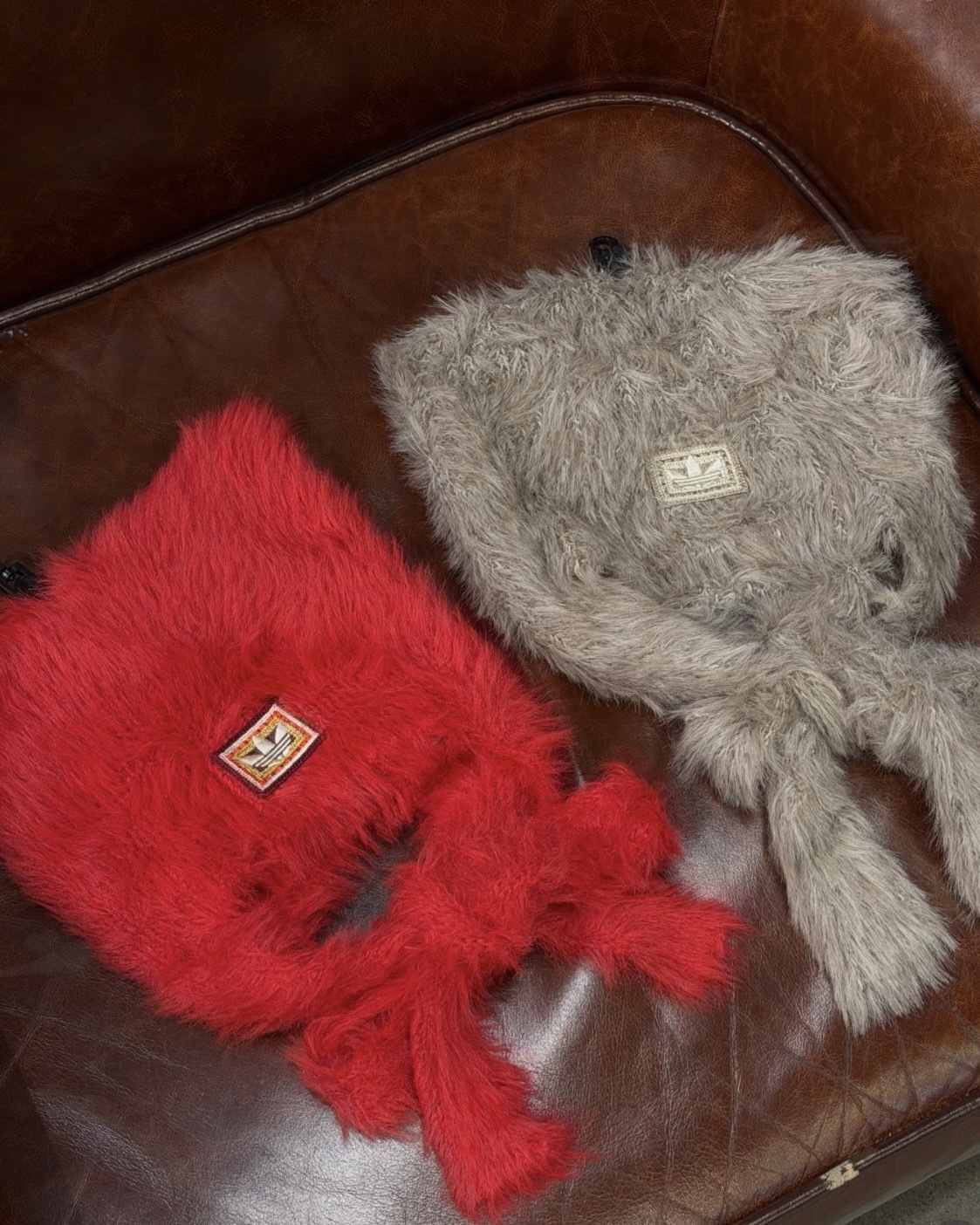 ADIDAS ORIGINALS 貓耳帽 毛帽 拉耳帽 仿馬海毛 毛絨絨 保暖 禦寒 奶茶 KH0285 淺猩紅 KH0286 / 調貨