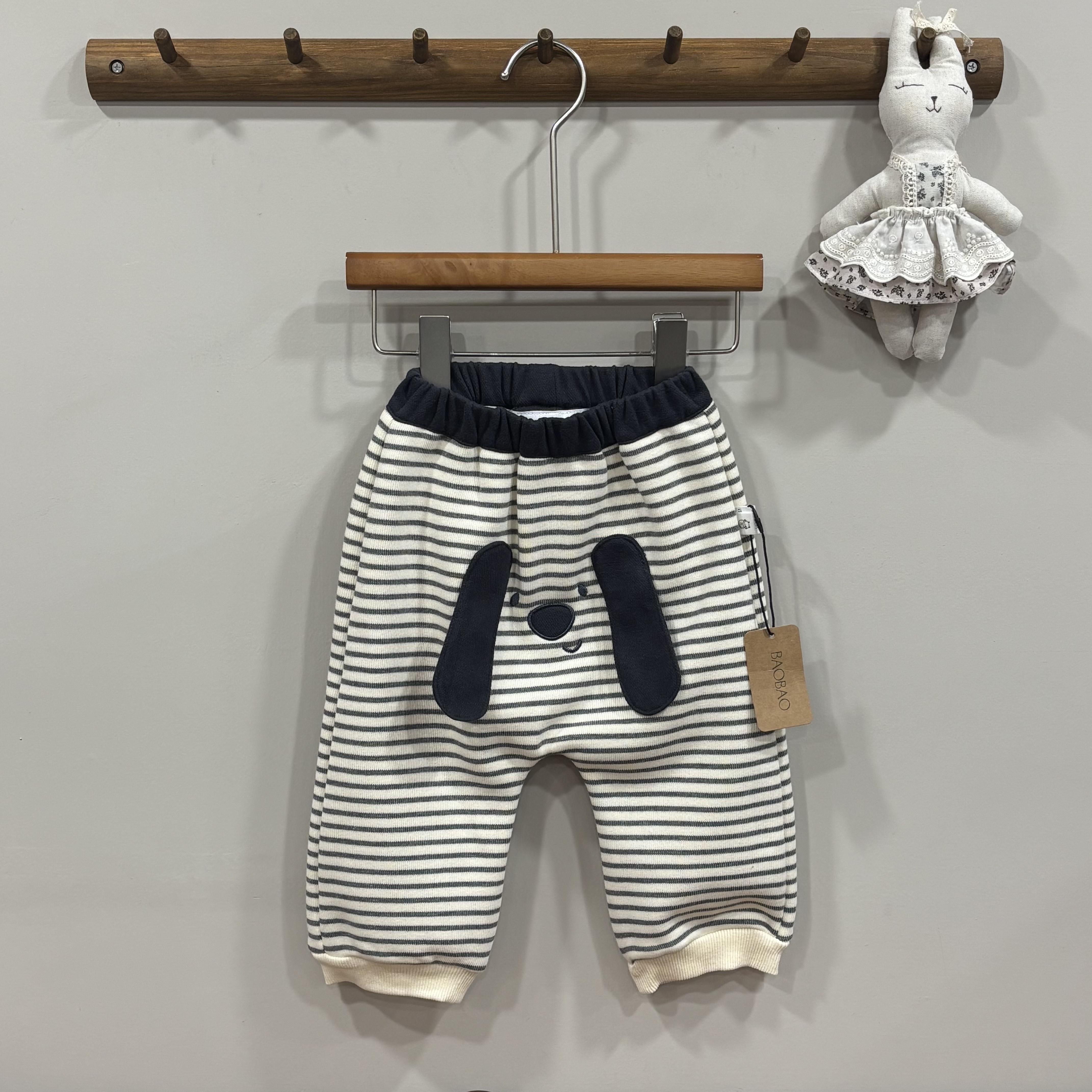 A03952狗狗內裏薄絨條紋褲