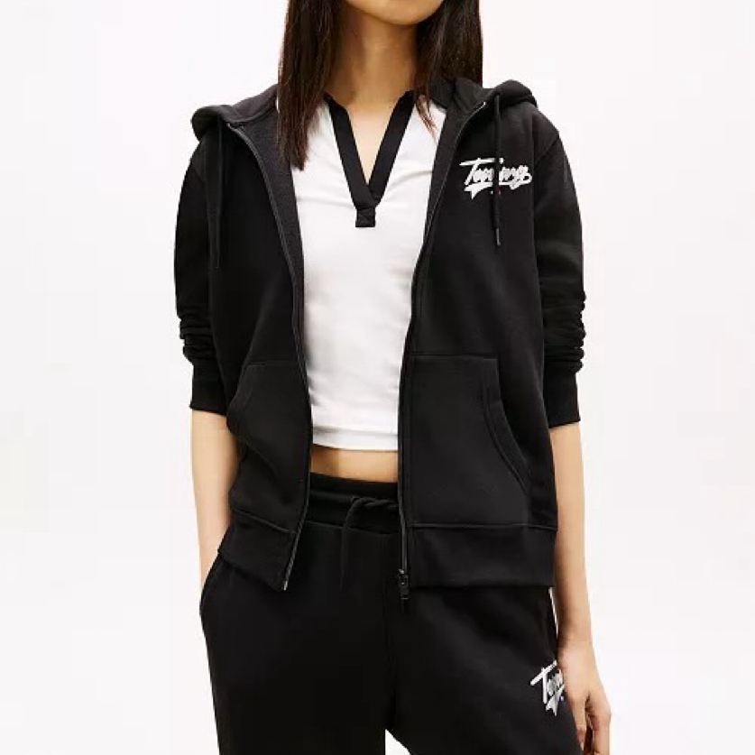 Tommy Hilfiger 女款 側邊草寫字母 連帽外套 棉外套