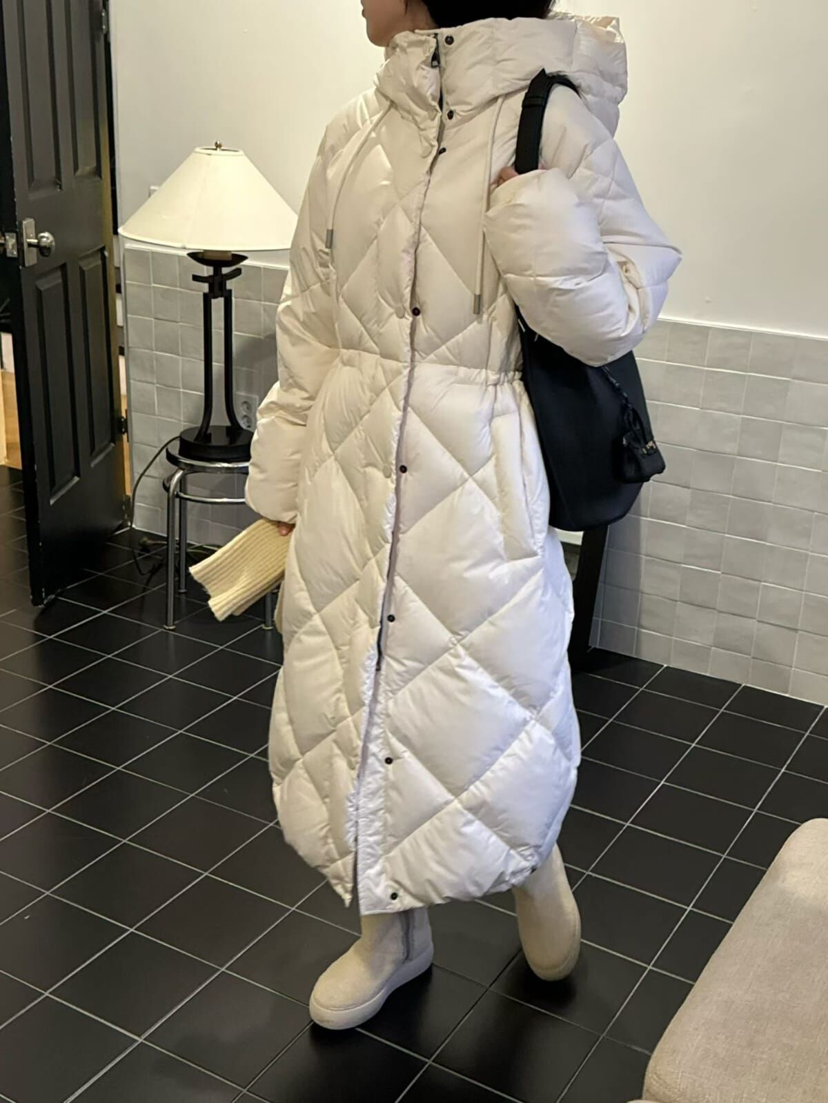 JU5402 菱格鴨絨長外套 *特價*