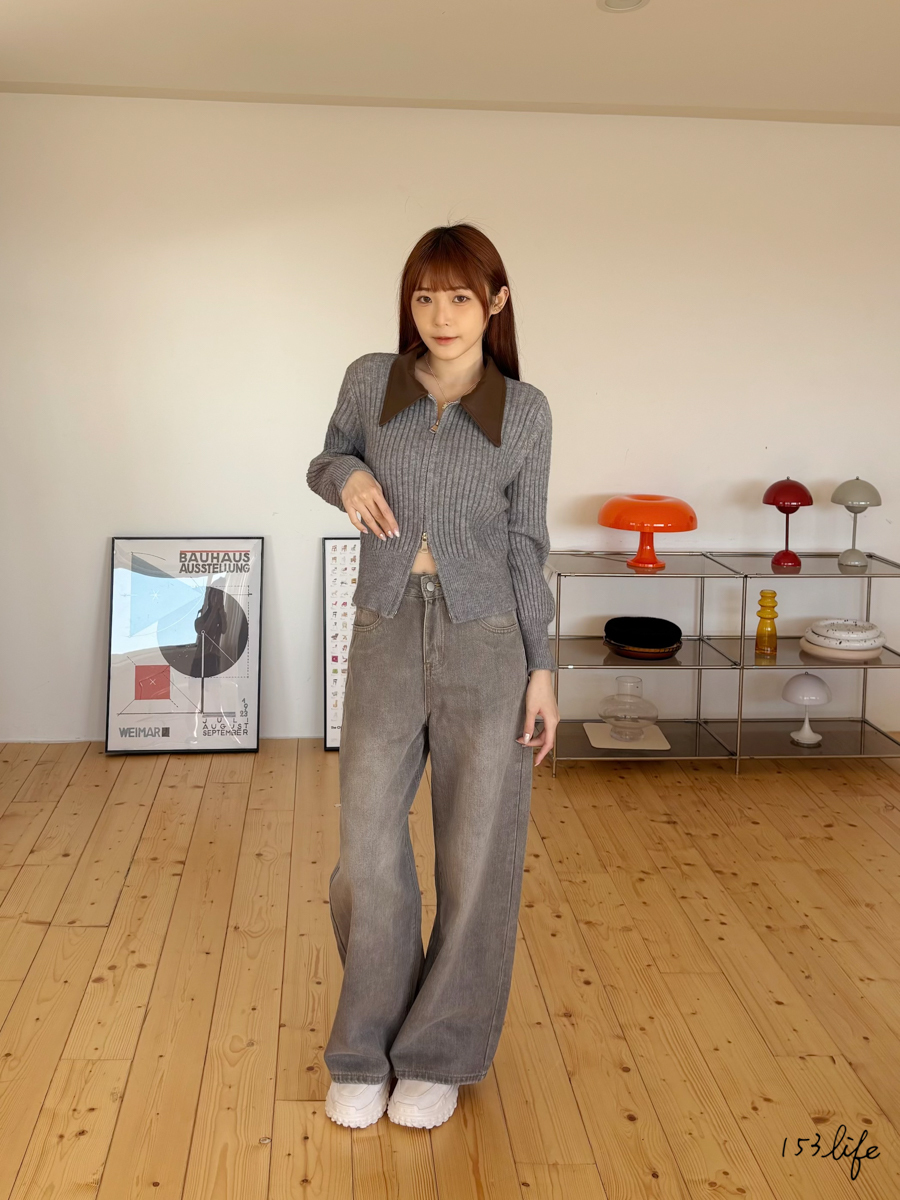 |現貨|小個子時髦精淺灰寬褲(XXS-L)(九分/長款)