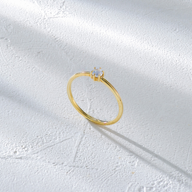 彩虹月光石14K戒指