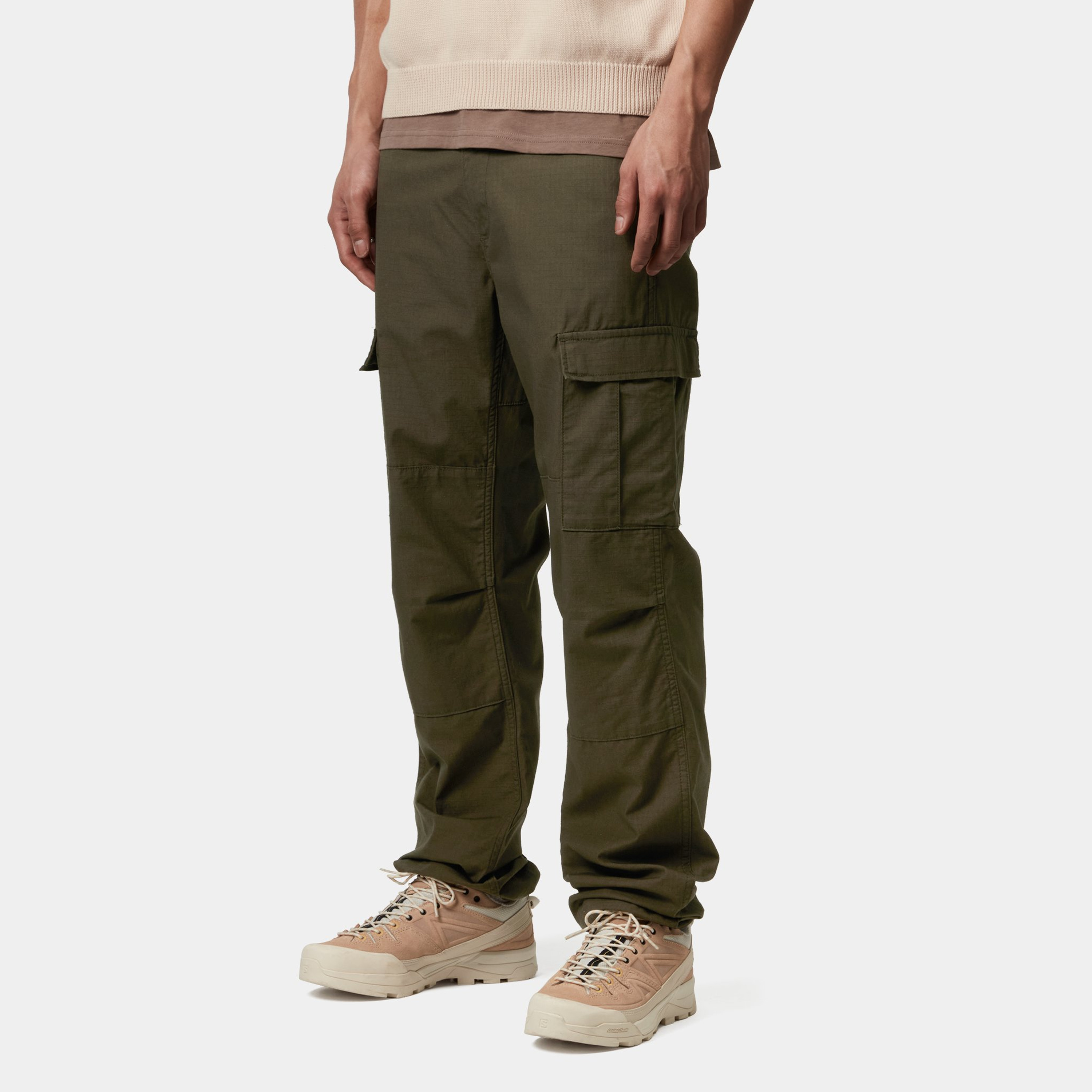 2025AW Carhartt WIP Aviation Pant Cypress 軍裝 工裝 綁帶 L30 口袋褲 長褲 軍綠色 現貨 I032468