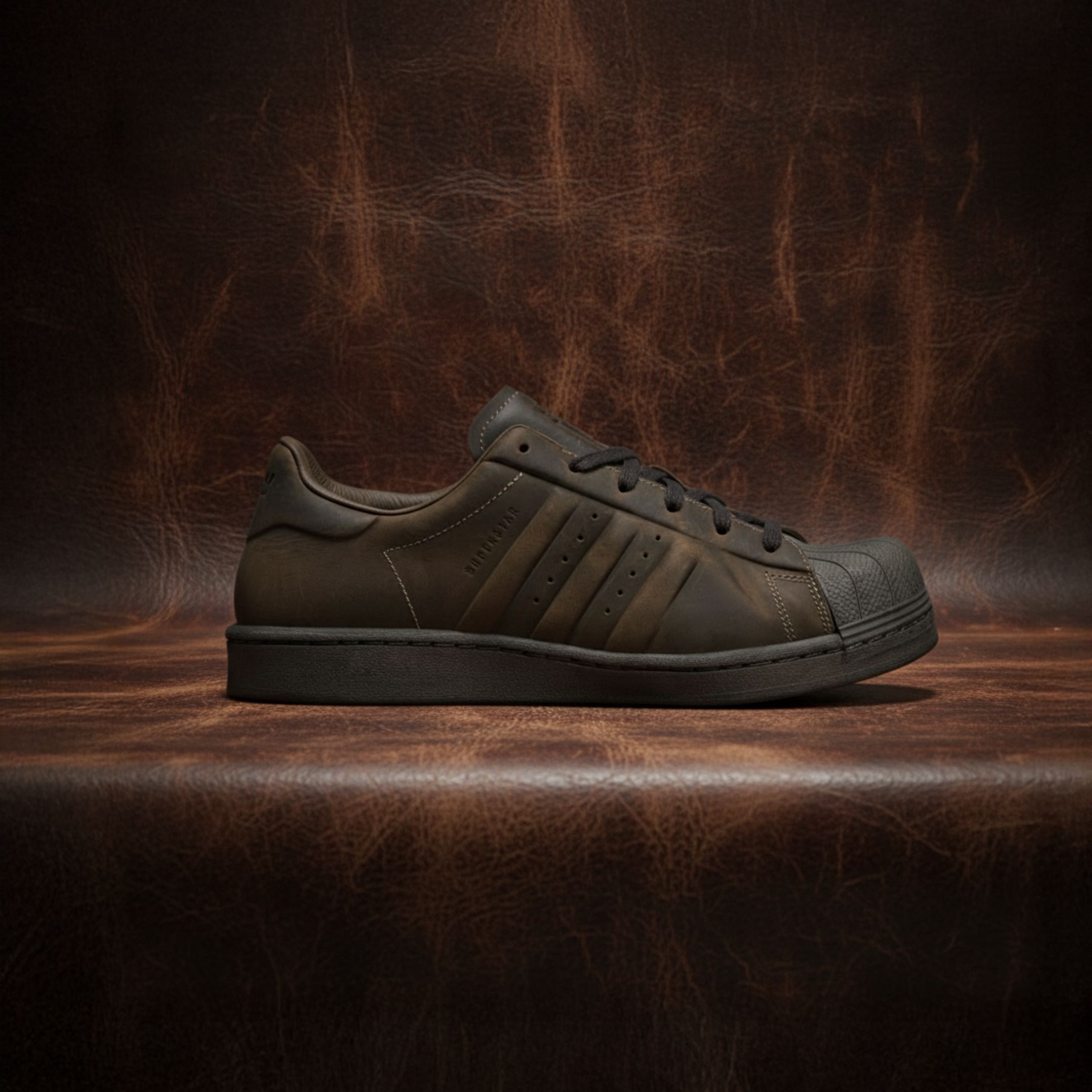 NICEDAY 代購 AVAVAV Carbon x Adidas Superstar 聯名 棕色 可可 摩卡 皮革 圓頭 流線 異型 JR4280