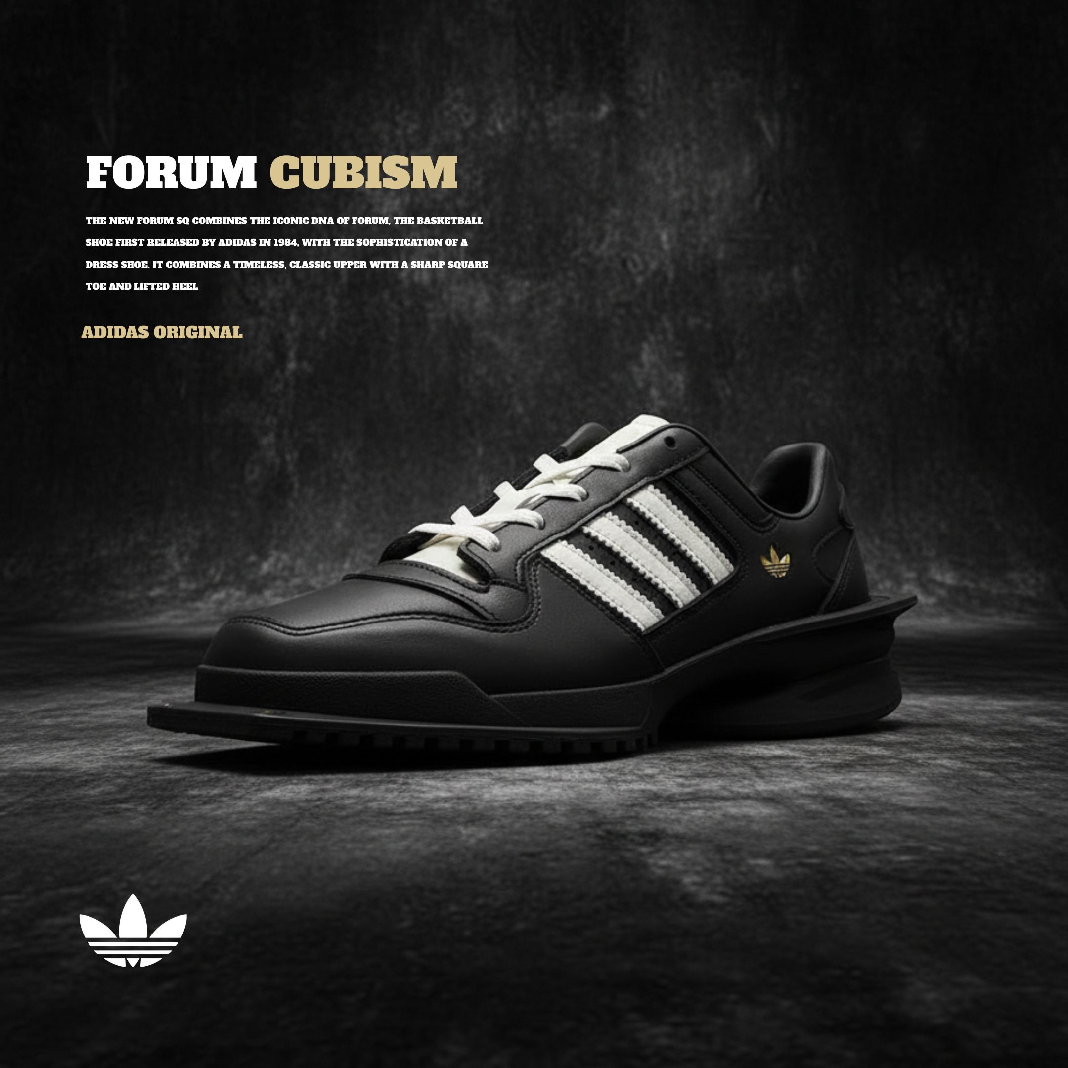 NICEDAY 代購 Adidas FORUM CUBISM 黑白 重塑 方頭 未來 科技 中空 JP9073