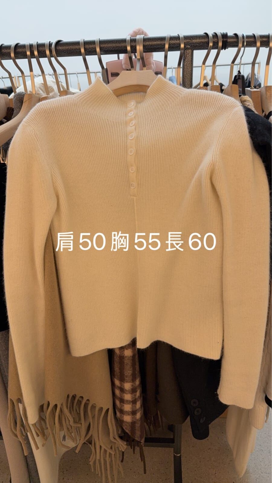 JU5315 羊毛駱駝毛羅紋高領針織衫