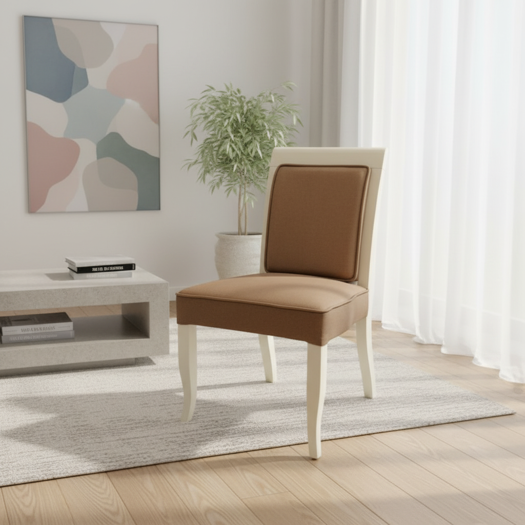 法式古典實木餐椅 輕奢絨布靠背椅 飯店級舒適