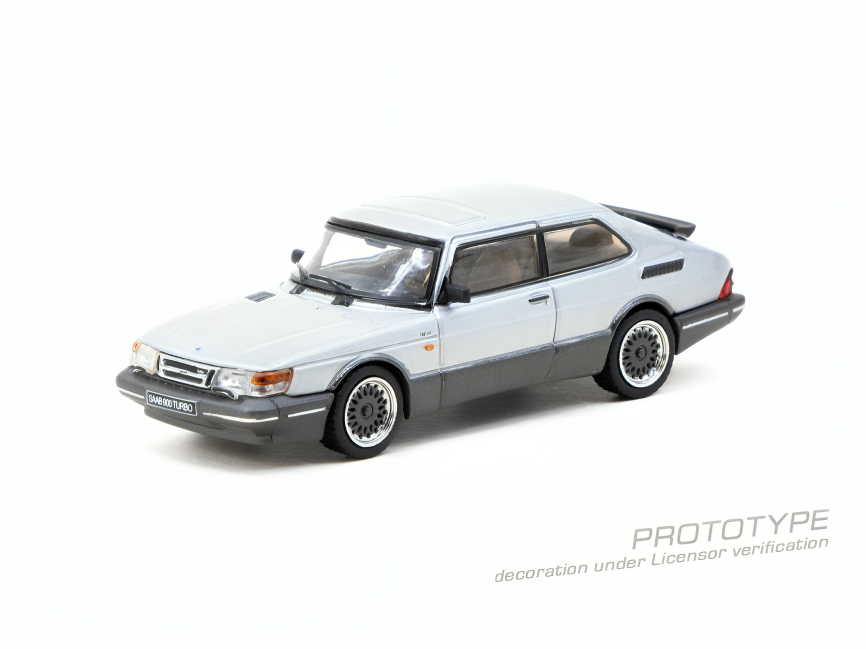 Tarmac Works Saab 900 Turbo 銀色合金模型車