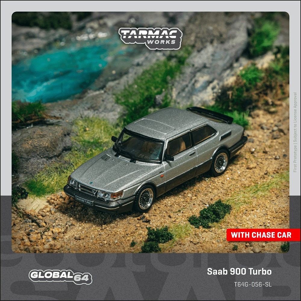 Tarmac Works Saab 900 Turbo 銀色合金模型車
