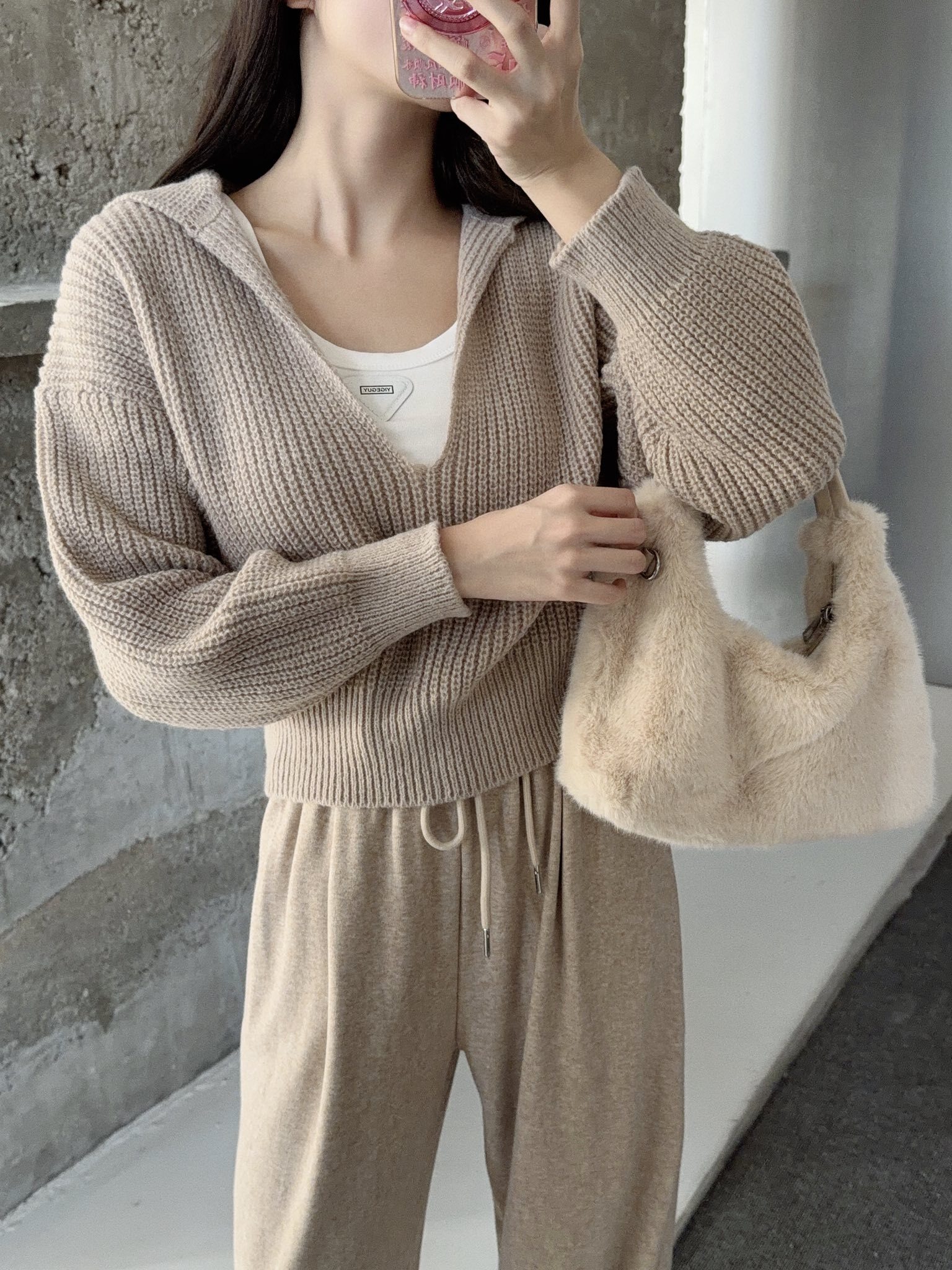 溫柔韓系鬆弛感針織衫背心寬褲三件式套裝🎄
