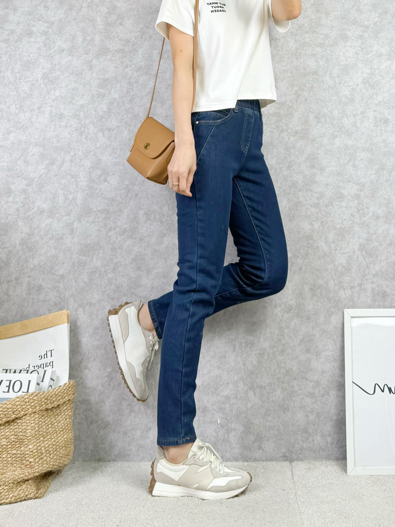 內抓絨彈力窄腳收腳褲★抗寒流也能顯瘦的冬季牛仔款