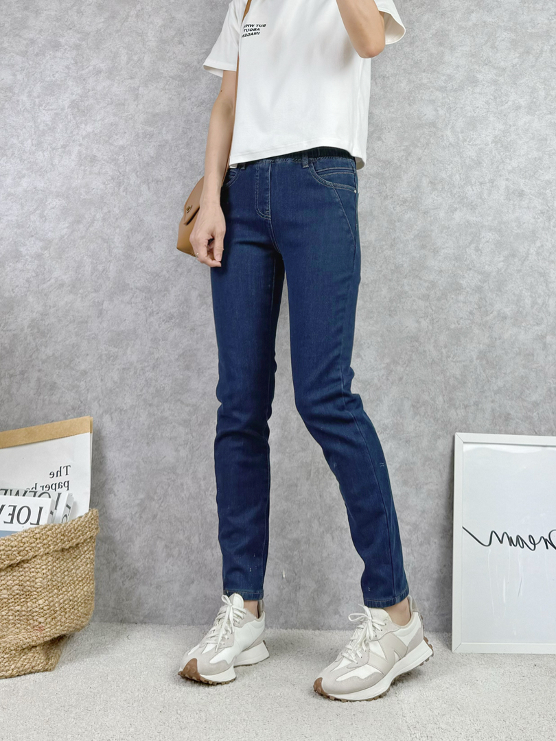 內抓絨彈力窄腳收腳褲★抗寒流也能顯瘦的冬季牛仔款