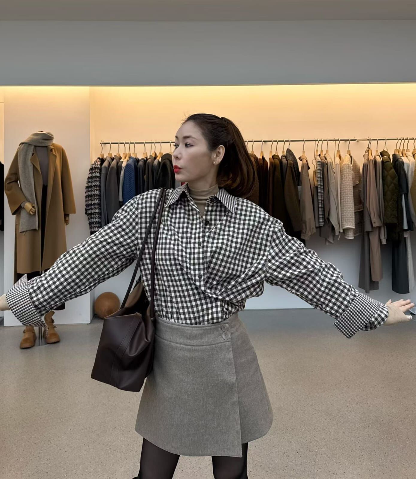 JU5411 拼格紋恤衫 *特價*