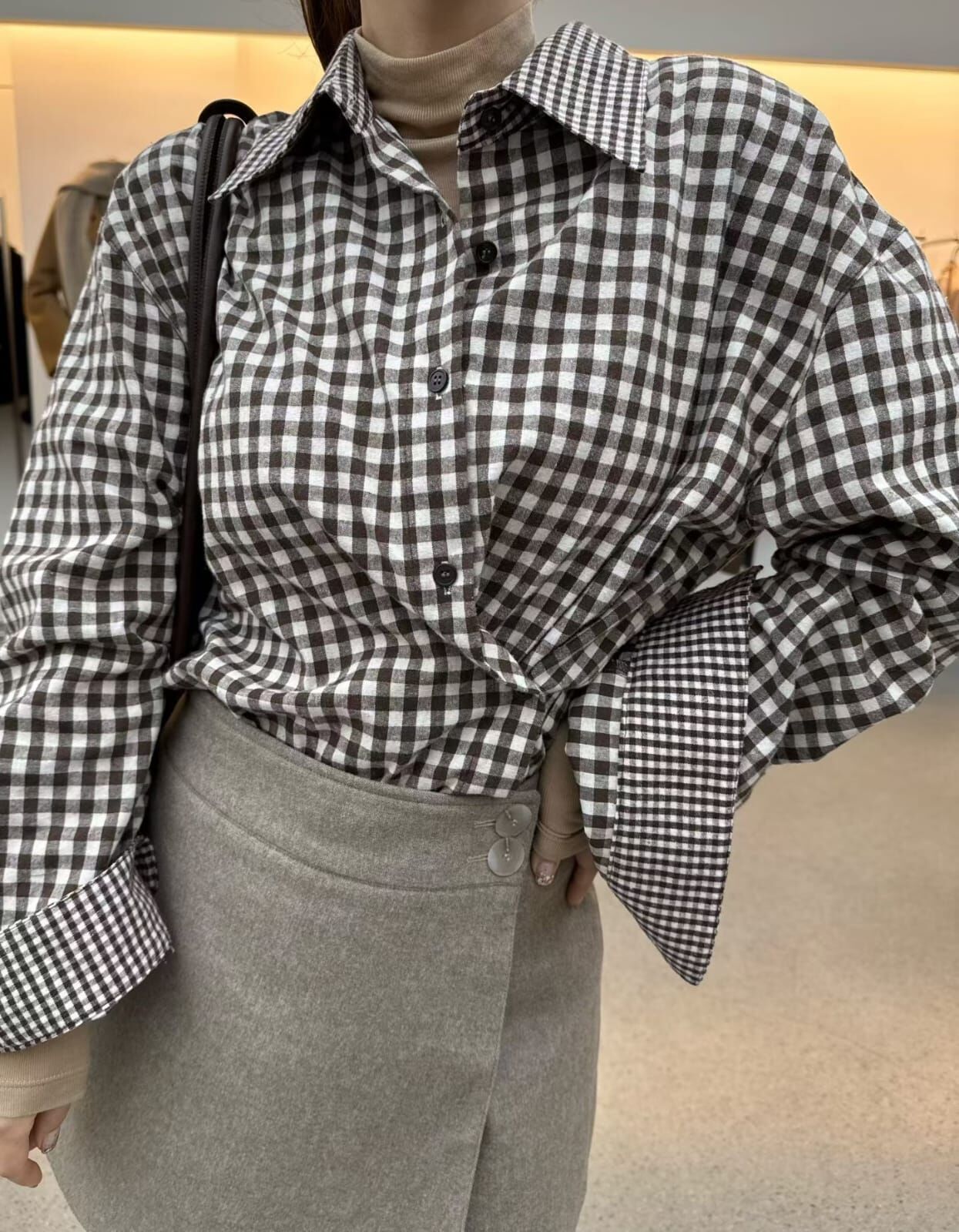 JU5411 拼格紋恤衫 *特價*