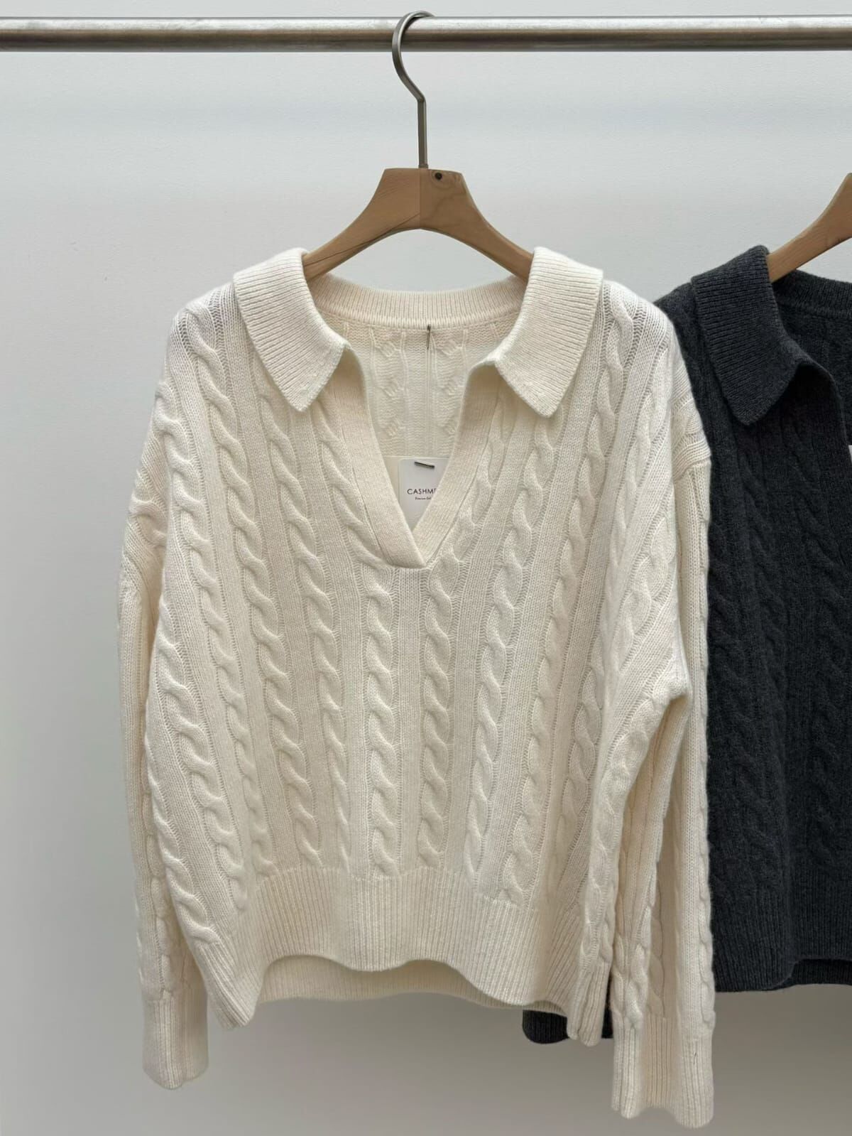 JU5408 麻花反領針織上衣 *特價*