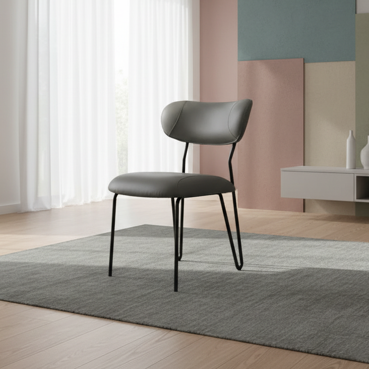 曲線人體工學餐椅 (高彈性坐墊/耐磨科技皮)