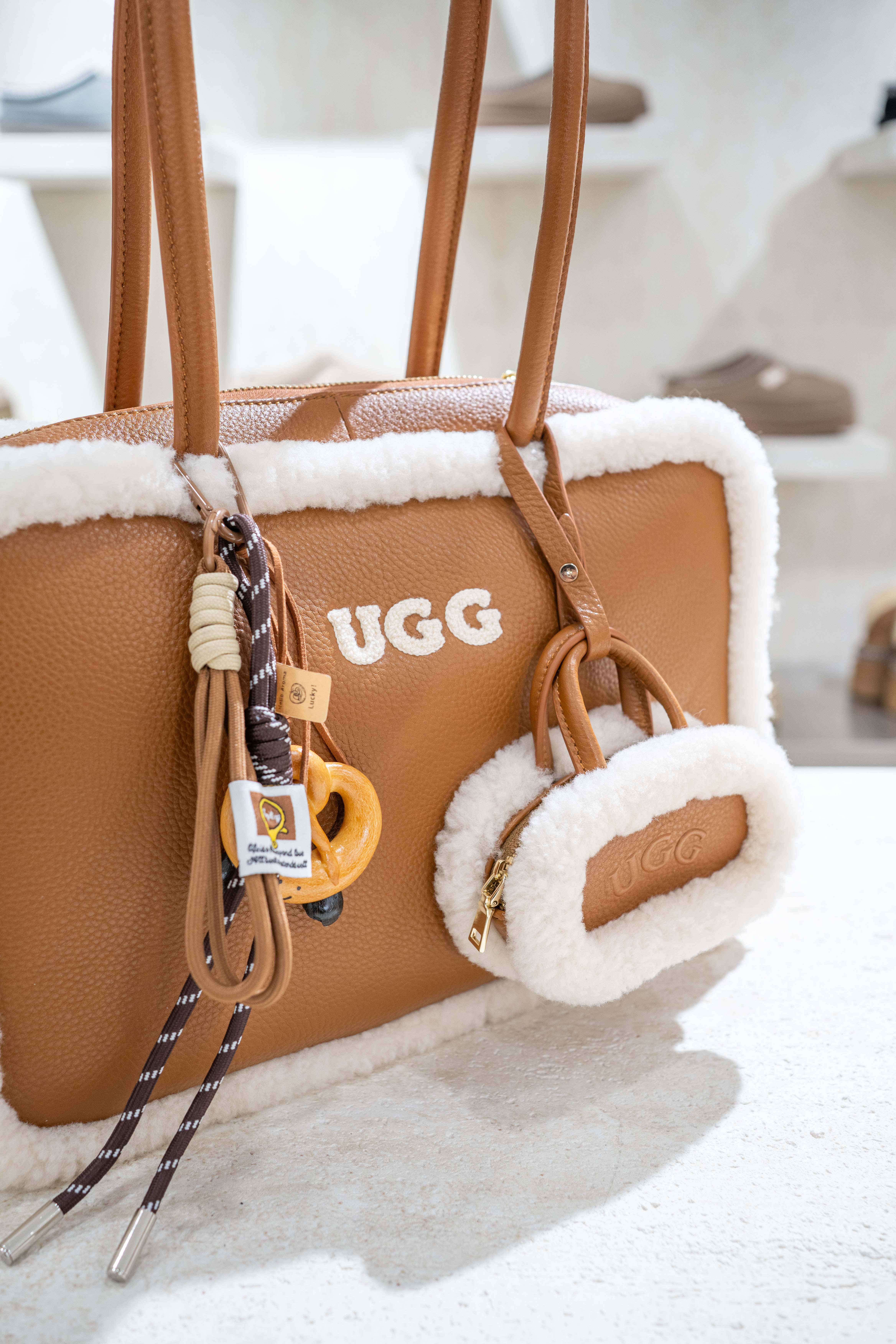 UGG Ozlana Logo Leather Tote Bag