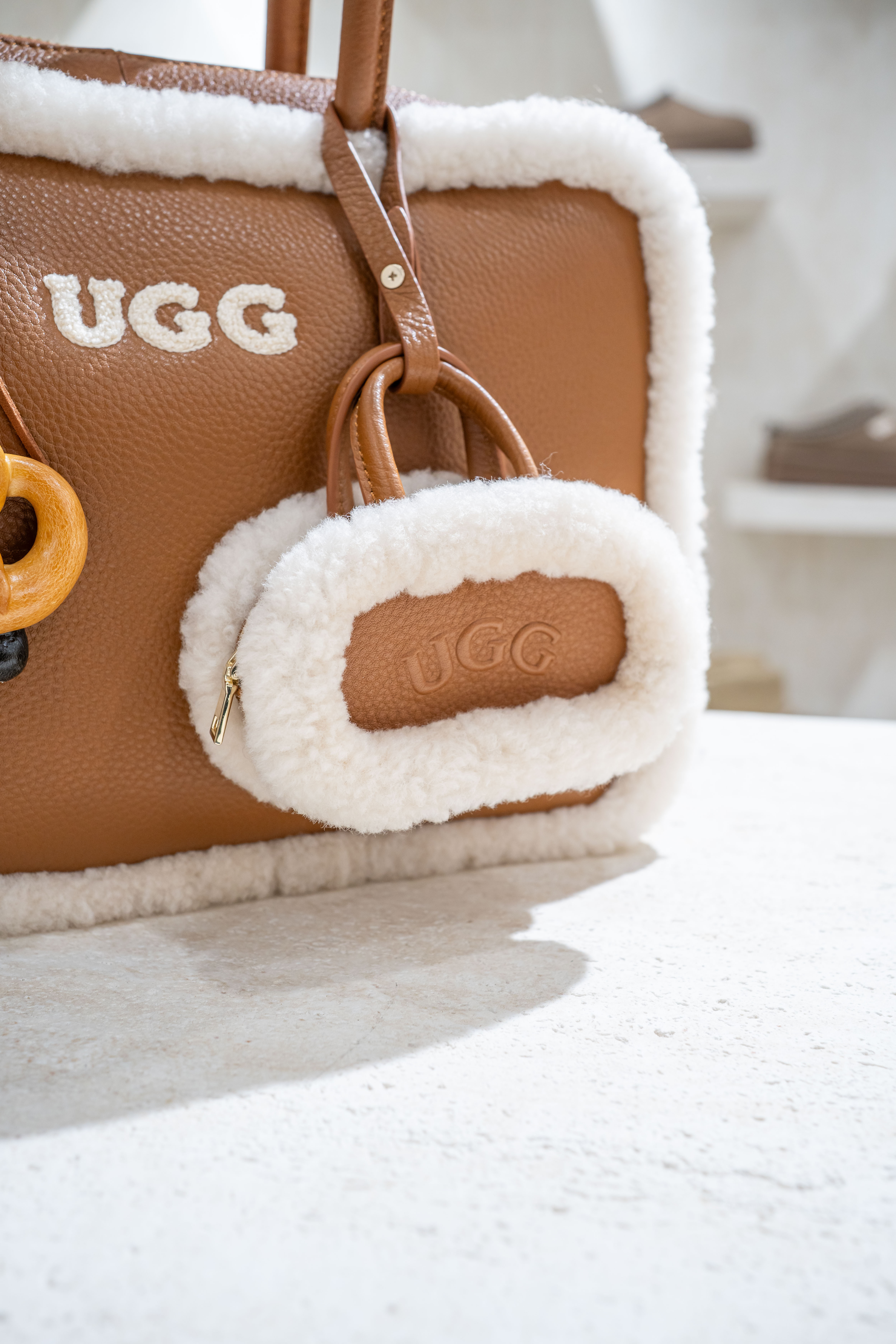 UGG Ozlana Logo Leather Pouch