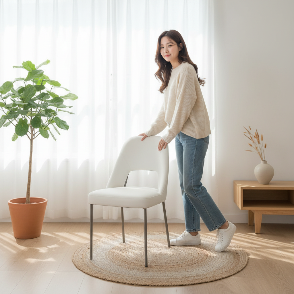 奶油風輕奢餐椅