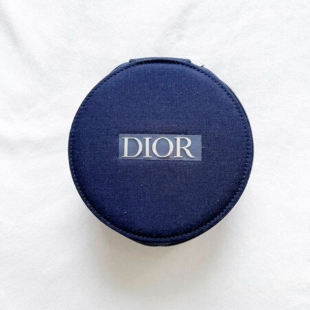 1ME1231-026 DIOR Beauty Vanity Case Round Makeup Bag With Mirror Navy Blue (BR)