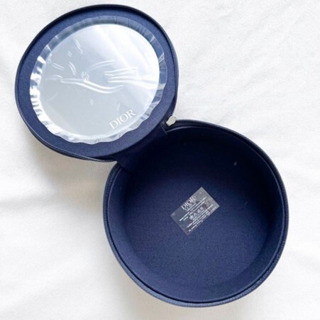 1ME1231-026 DIOR Beauty Vanity Case Round Makeup Bag With Mirror Navy Blue (BR)