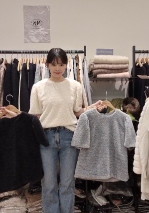 MN5305 毛毛短袖上衣