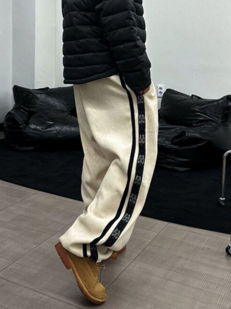 圖案雙間可束腳鬆身褲(薄抓毛底) P3237