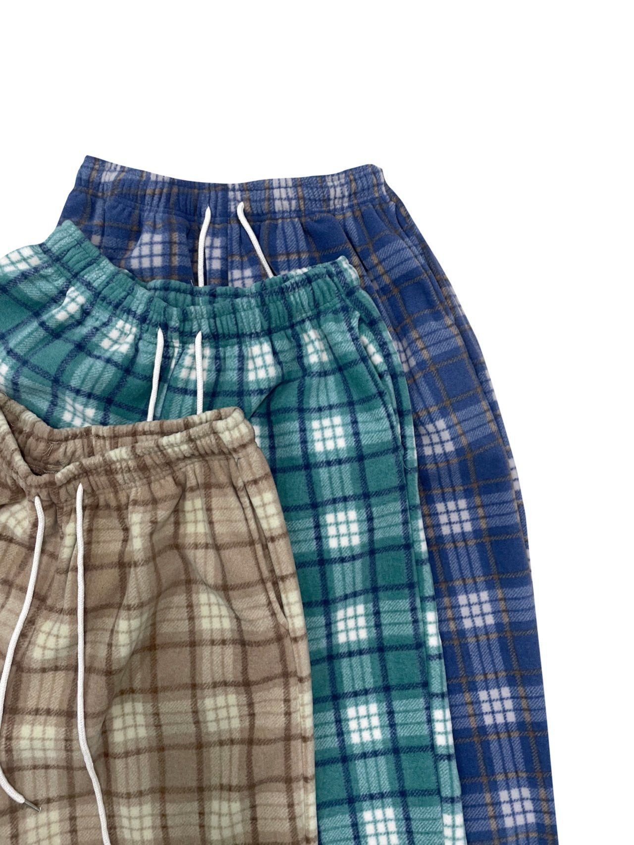 格仔束腳鬆身褲(薄抓毛底) TAC-0394P