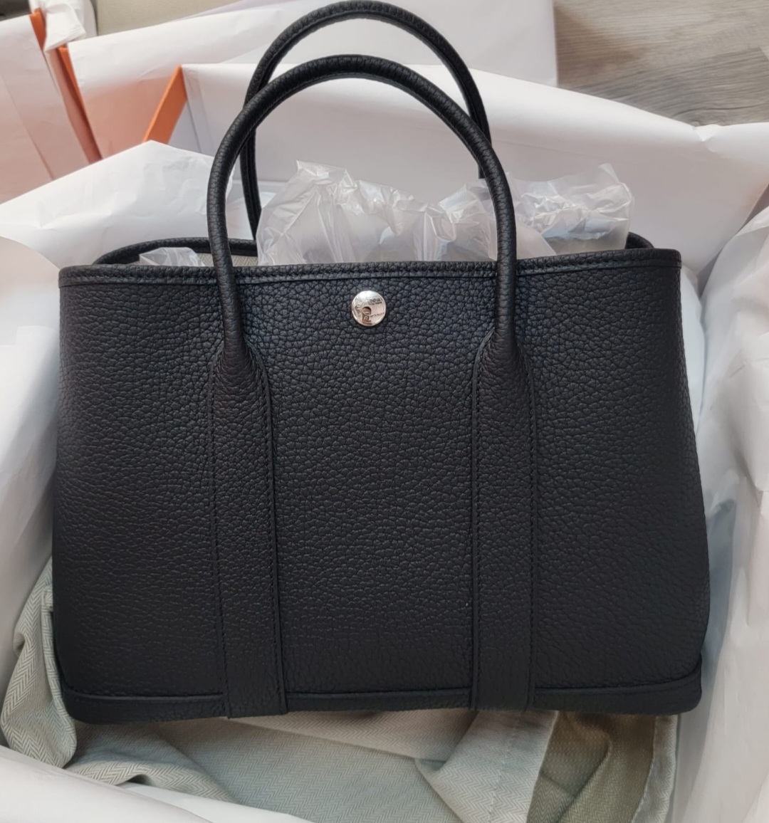 HERMES GARDEN PARTY 30 NOIR CK 黑色全皮