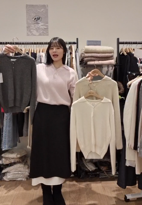 MN5311 Polo領坑紋針織上衣