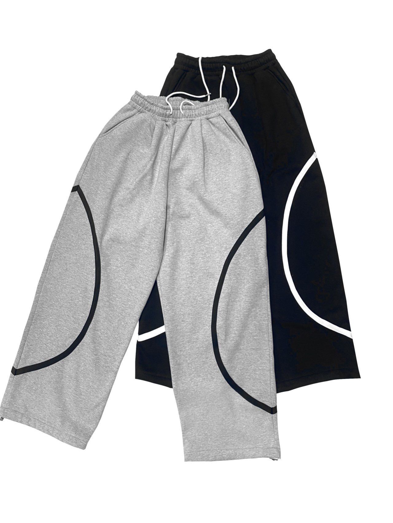 拼線可束腳運動褲(薄抓毛底) TAC-0395P