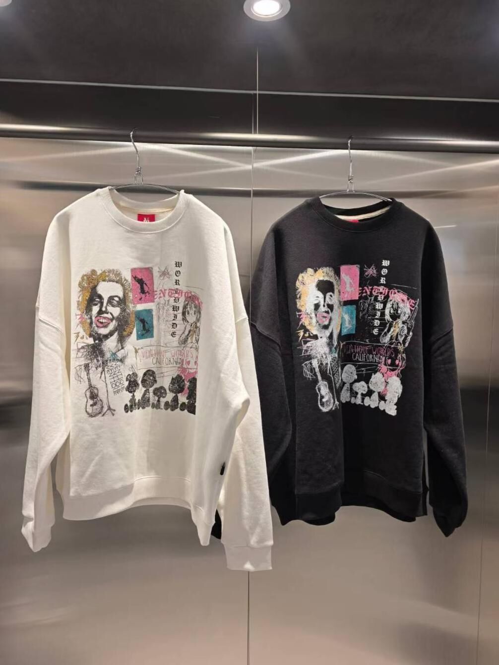 英文字圖案衛衣(薄抓毛底) VENTIQUE-080T