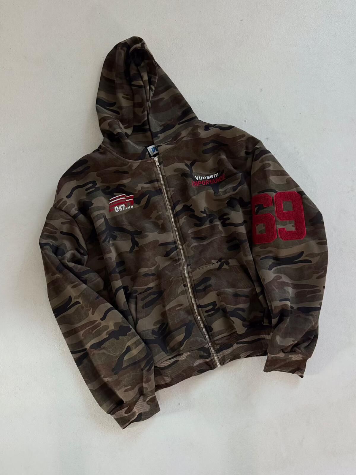 迷彩數字連帽拉鍊外套 VOLT-115JK