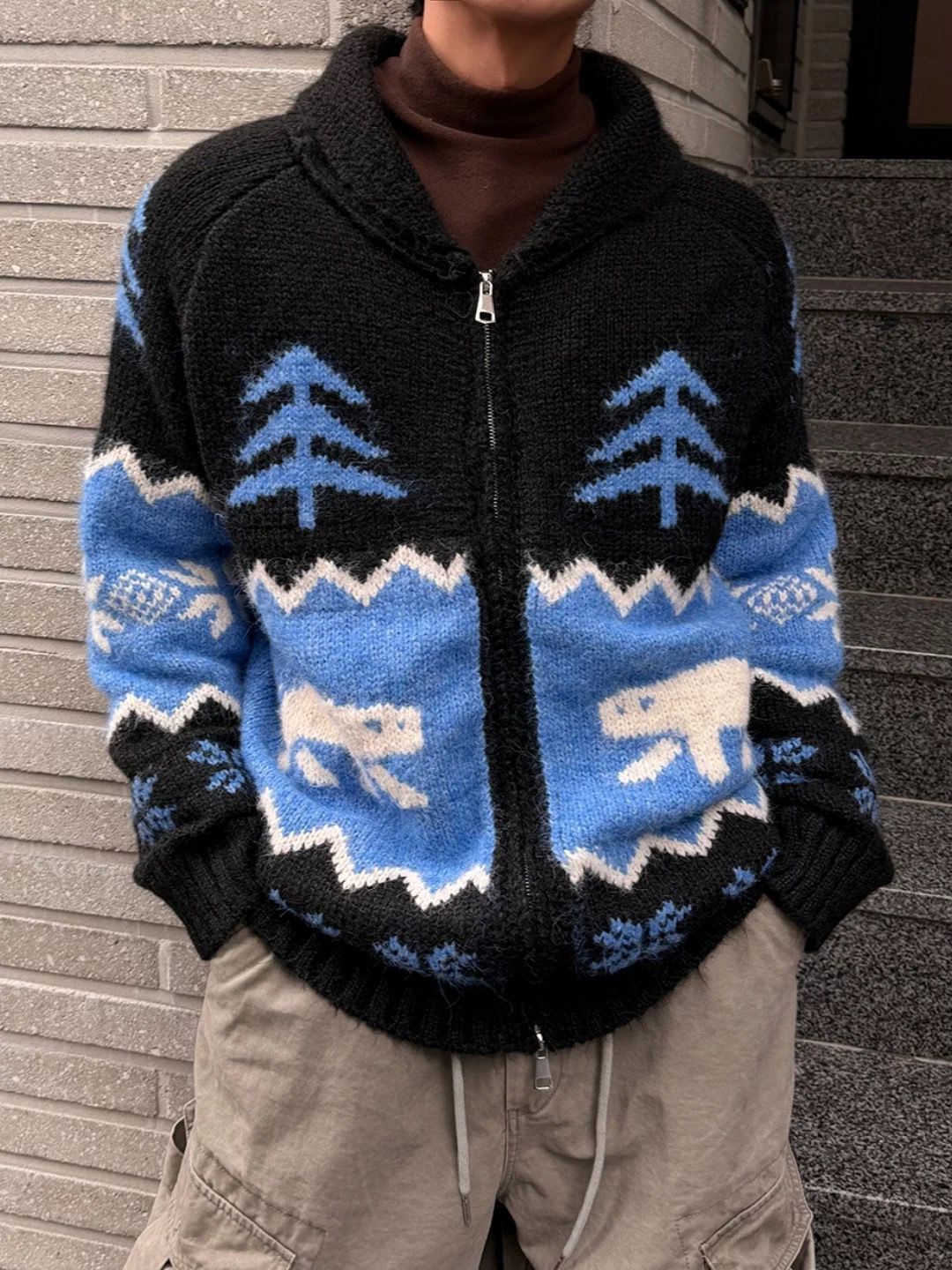 北極熊拉鍊針織外套 VOLT-116JK