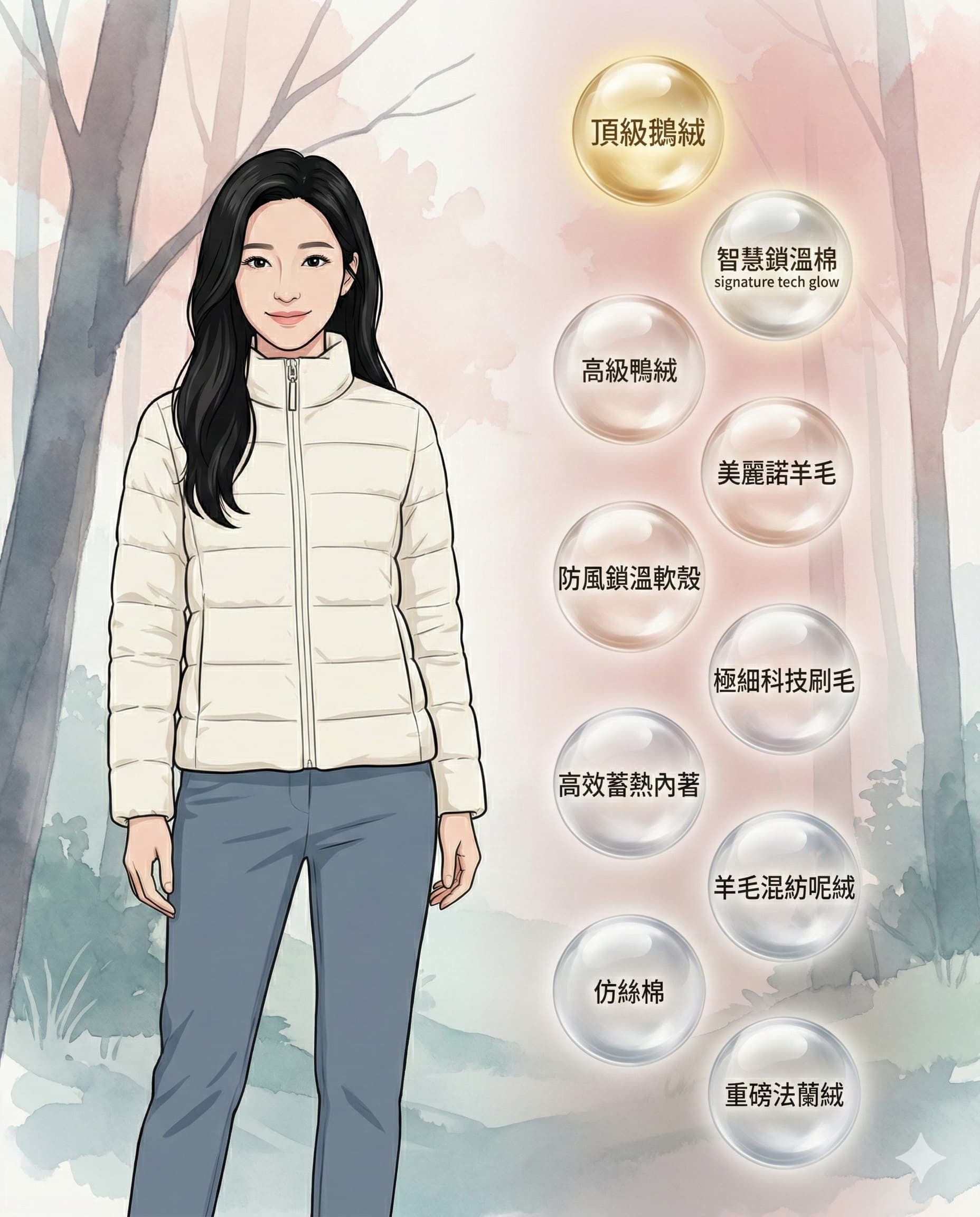 2025秋冬機能外套推薦-LÄCHELN繆思女神小雷示範輕盈鎖溫穿搭