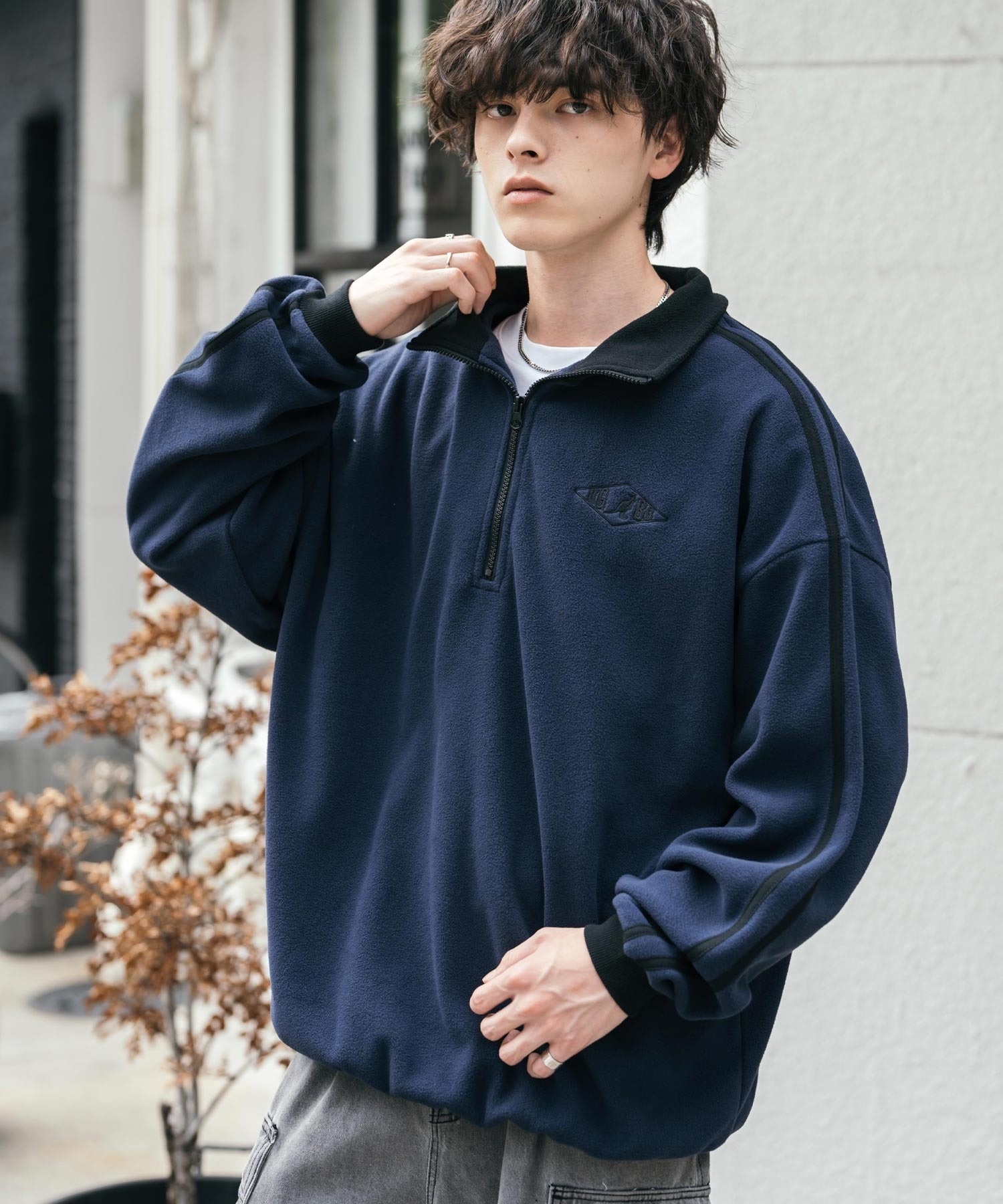 [現貨] KANGOL / oversized half-zip fleece sweatshirt
