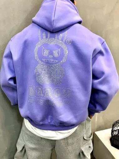 閃石兔仔圖案連帽拉鍊外套(薄抓毛底) BARON-217JK