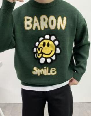 英文字圖案針織衫 BARON-220T