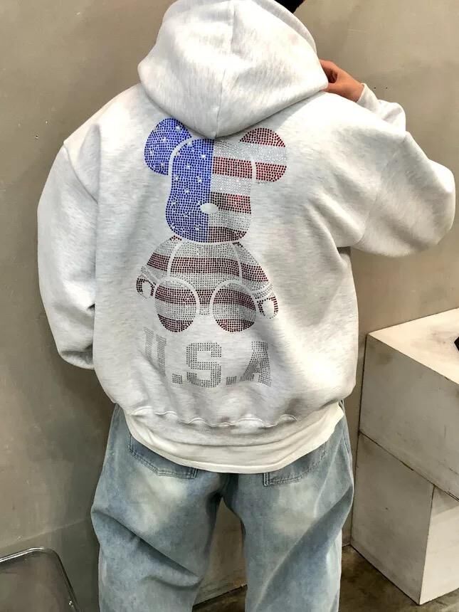 熊仔圖案連帽拉鍊外套 BARON-222JK