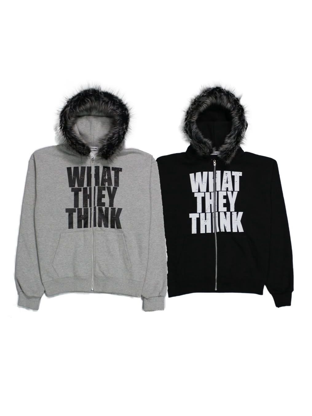 毛毛帽英文字拉鍊外套(毛可拆/薄抓毛底) BALLIN-007JK