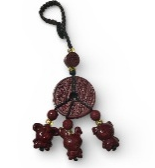 1230pa15-開運-三合豬兔羊 硃砂掛件 (可經師傅開光)（A15）