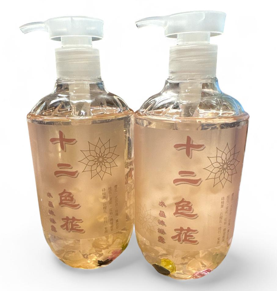 1230pa16-開運-十二色花水晶沐浴露500ml*2 (原價$328/支)(經師傅開光) 添加九尾狐人緣油（A16）