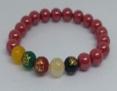 1230pa24-開運-五路財神帝皇硃砂10mm手串手圍16cm(經師傅開光)（A24）