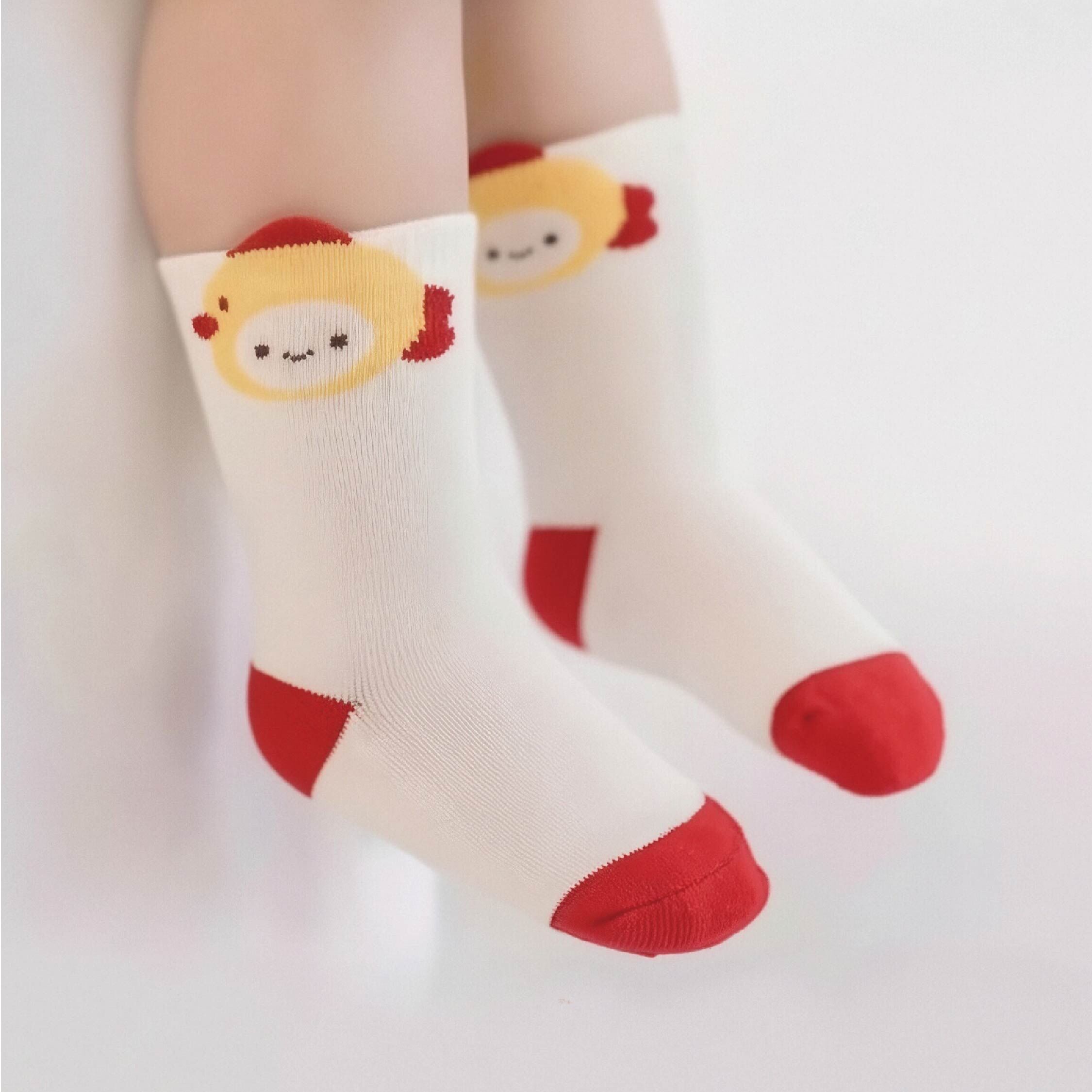 【JA4138】年年有餘跟福字元寶襪子＊二色