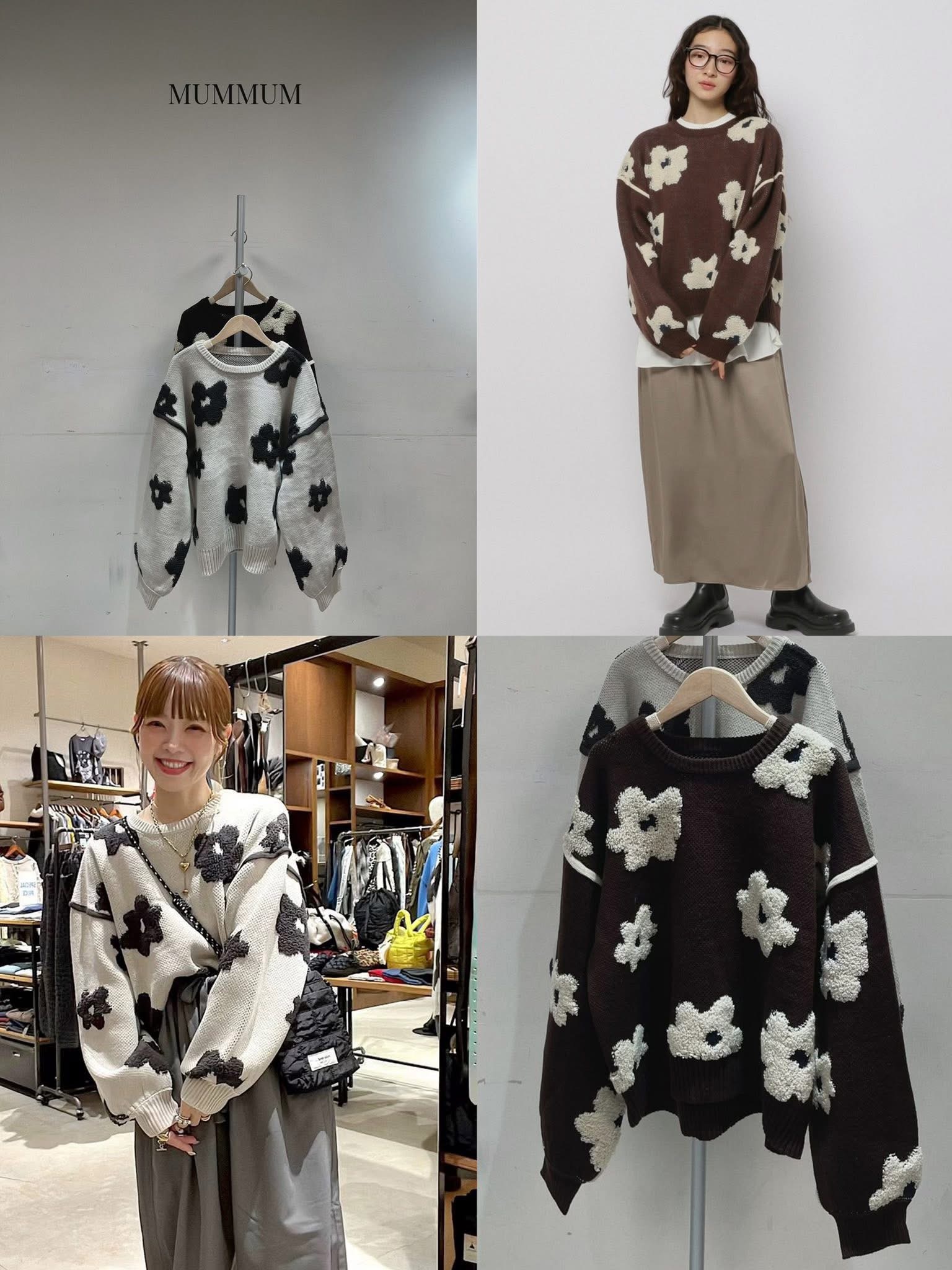 0213044a/立體毛花朵針織衫 50/46/22-24