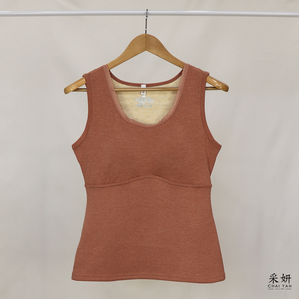 蕾絲領保暖刷絨背心