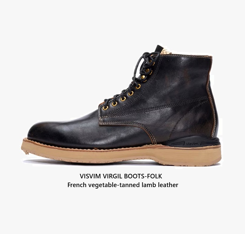 RE-STOCK: VISVIM VIRGIL BOOTS-FOLK *French Lamb leather - BLACK SIZE 10 PRE ORDER ITEM (預訂中)